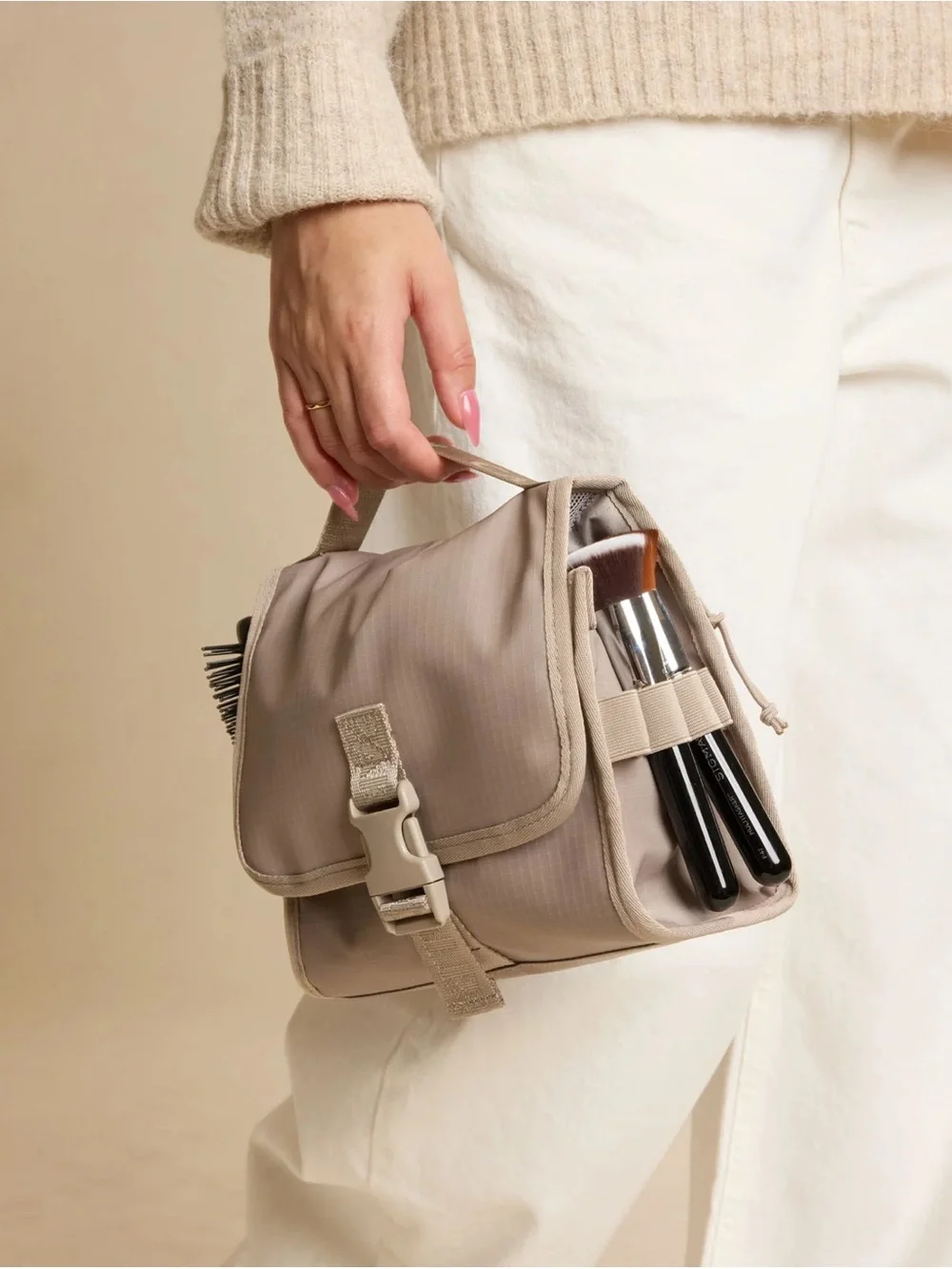 Calpak Terra Hanging Toiletry Bag in Stone
